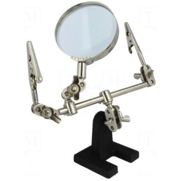 PCB holder with magnifying glass | 60mm SOLDER PEA