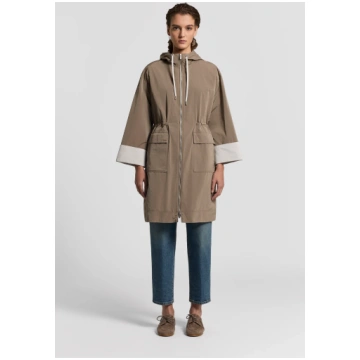 Technical taffeta midi jacket Brown clay / 42