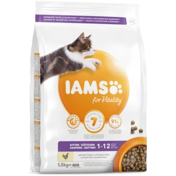 Iams sausā barība kaķēniem ar vistu, 1,5 kg