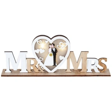 Koka uzraksts "MR. & MRS."