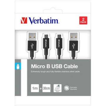 Verbatim Micro USB Cable Sync Charge 100cm black +