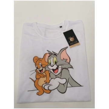 Balts t-krekls ar apdruku.TOM and JERRY. S