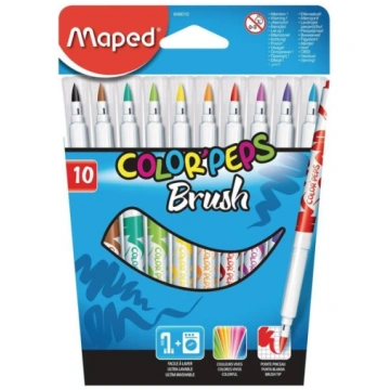 Flomāsteri ColorPeps Brush, 10 krāsas Maped