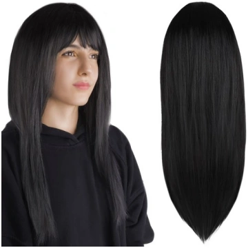 Melna gara parūka sievietēm P14833 | Black Long Wi