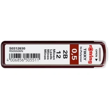 Pildspalvas uzpilde Rotring Polymer Leads 2B 0.5mm