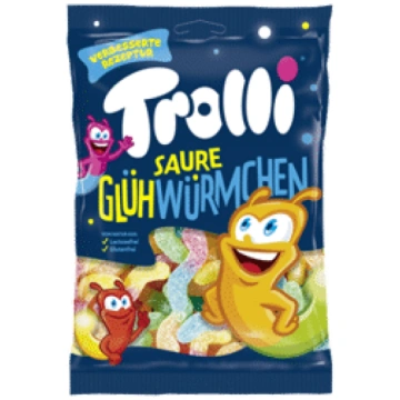 Želejkonfektes TROLLI Sour Glowworms 200g