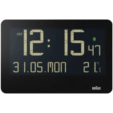 Braun BC 14 black Quartz Wall Clock digital 67702
