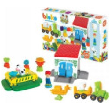 Mochtoys MOCHTOYS Klocki Jeżyki Pin Bricks FARMA k