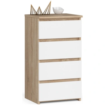 Kumode Akord CL4, balts krās./sonoma ozola krās., 