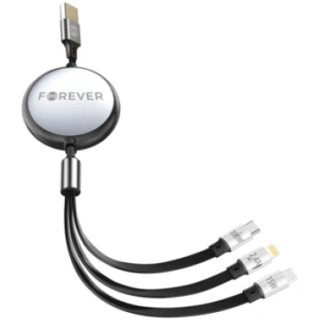 Forever 3in1 cable USB - Lightning + 2x USB-C 1,2 