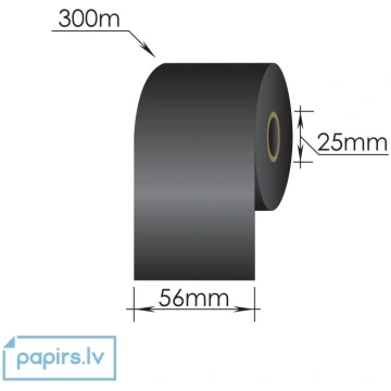 Ribbons 56mm x 300m/ 25mm/56mm/Wax-Resin/Out, meln