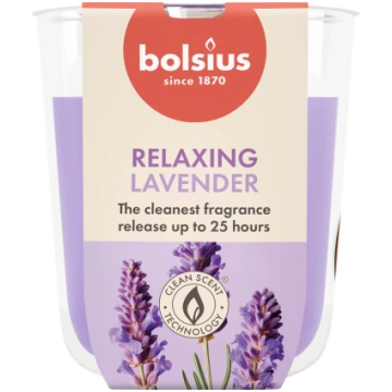 Svece, aromātiskā Bolsius Relaxing Lavender, 25 h,