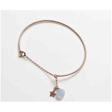 Semi-Rigid Bracelet with Precious Pendant, s925 Si
