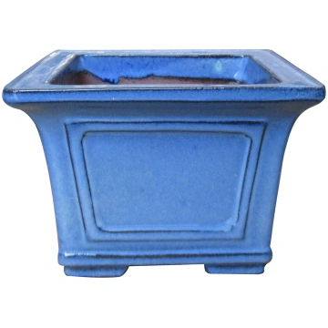 6" Blue Semi-Cascade Bonsai Pot