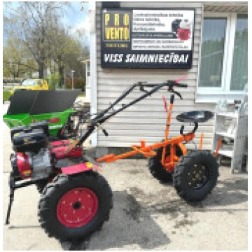 Adapteris motoblokam ar sēdekli kultivatoram bremz