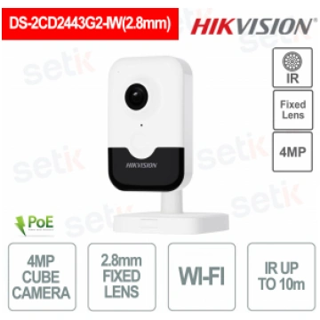 Cube PoE IP Camera - 4MP - 2.8mm Fixed Lens - Wi-F