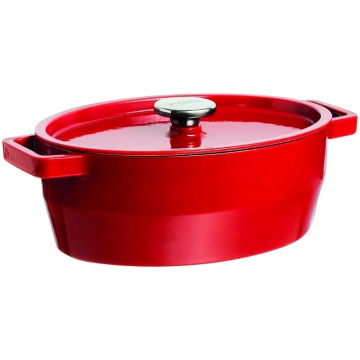 Pyrex Čuguna katls 3,8L Pyrex ovāls 29x21cm sarkan