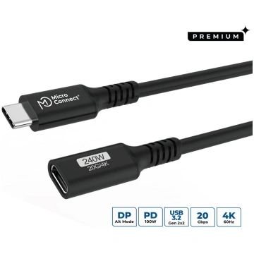 MicroConnect Premium USB-C cable Extender 1m 20Gbp