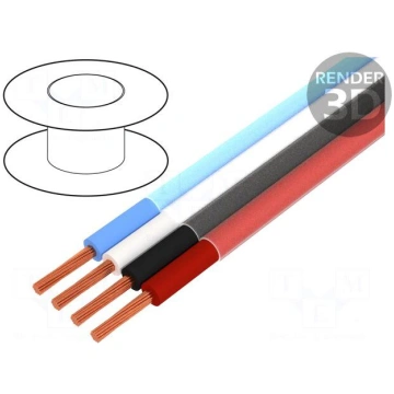 Wire: loudspeaker cable | 4x1mm2 | stranded | OFC 