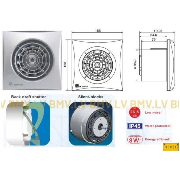 Ventilators S&P Silent 100 CRZ Silver 5210416300