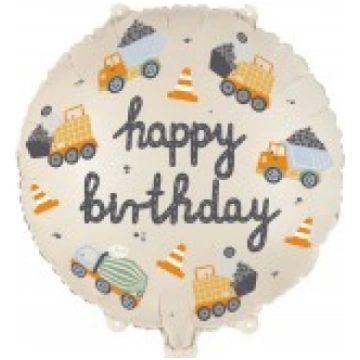 Folijas balons Happy Birthday - Mašīnas, 45cm, apl