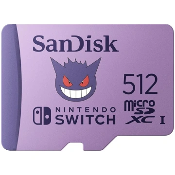SanDisk 512 GB Pokémon Gangar microSDXC karte ar l