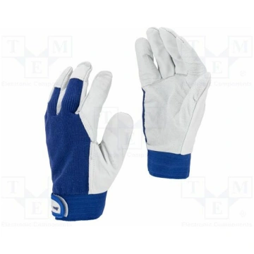 Protective gloves; Size: 8; navy blue-white; tag |