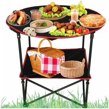 RoGer Folding camping table with carry bag, 72x72 