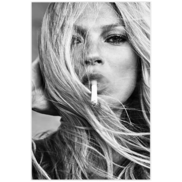 Kate Moss plakāts melnbalts audekls sienas mākslas