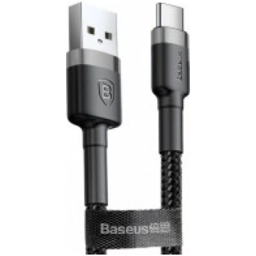 USB kabelis Baseus Cafule Type-C 1.0m 3A gray-blac