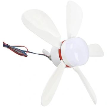 12 V pārnēsājams griestu ventilators, balta LED ap