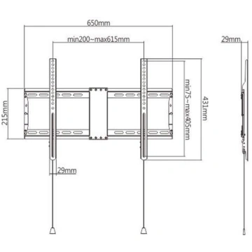 Gembird Wall TV Mount 37-80" VESA 600x400 70kg Bla