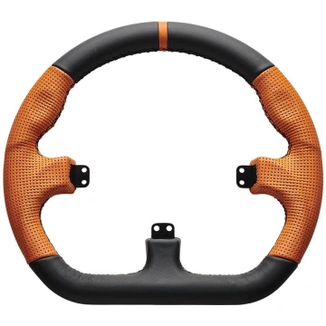 Asetek Closed D Orange Leather Rim Racing wheel 40
