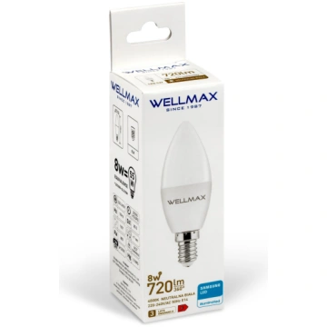 Wellmax Zarowka LED 8W E14 Swieczka 720lm Neutraln