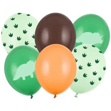 6 gb, 30 cm lateksa balonu komplekts "Dinozauru ba