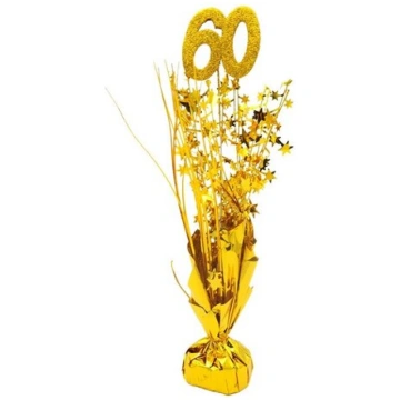 Zelta galda dekors ar skaitli 60, 34 cm