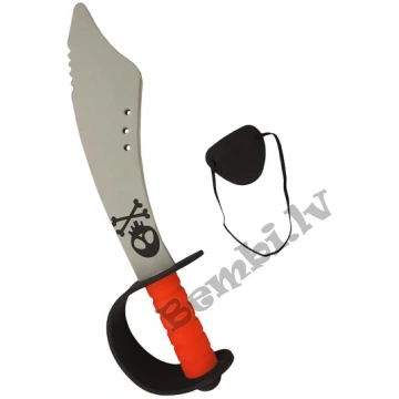 Pirāta zobens 43 cm un acs pārsējs