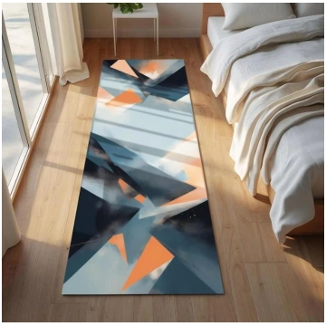 Retro Colorful Wave Runner Rug Modern Geometric De