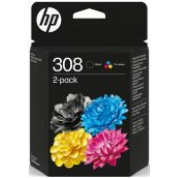HP No. 308 Multipack Black/ Tri-Color 6L6S6UE kārt