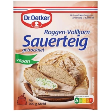 Dr. Oetker žāvēta rudzu pilngraudu rauga mīkla, ka