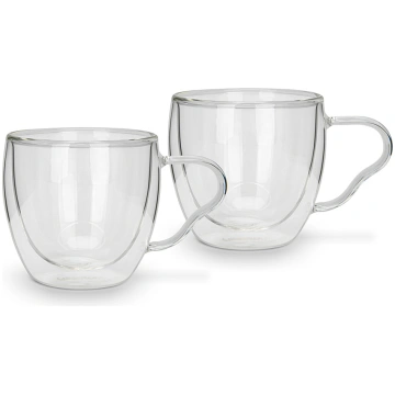 Dubultā stikla krūžu komplekts 90ml Fissman 16495