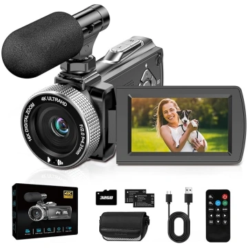 Videokamera 4K videokamera 48MP, 18X digitālā tālu