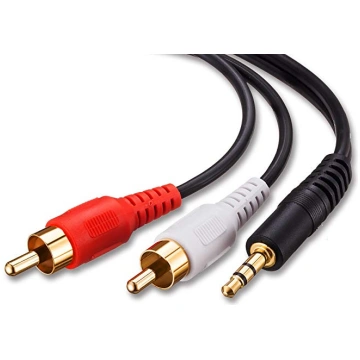 3.5mm Jack uz 2x RCA Audio Kabelis 1.5m Melns - au