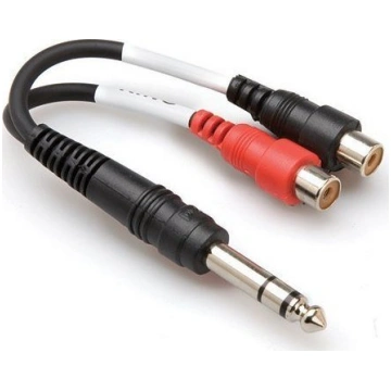 Kabelis Hosa Jack 6.3mm - Rca (cinch) X2 0.1m Meln