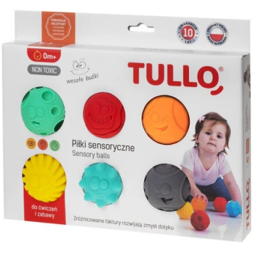 Bumbas sensorai attīstībai Tullo, smaidiņi, 6 gab.
