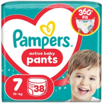 Pampers Active Baby Pants Biksītes, Izmērs 7, 38 A