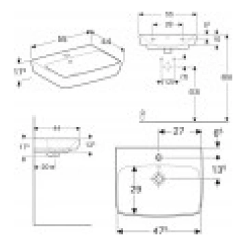 Geberit izlietne Geberit Selnova Square Izlietne, 