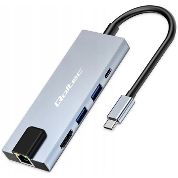 HUB USB Qoltec HUB USB-C | USB-C PD 100W | 2xUSB |