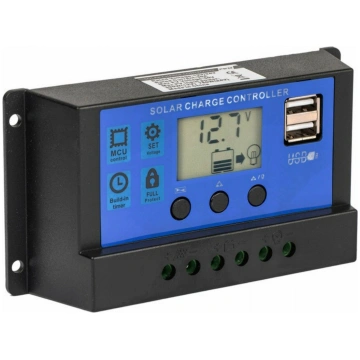 Saules uzlādes regulators 40A 12V 24V PWM kontroli