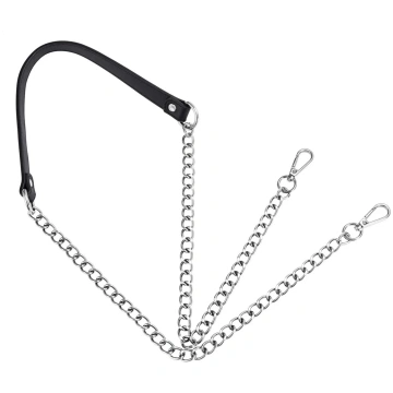 Black shoulder strap handle with silver chain Prym